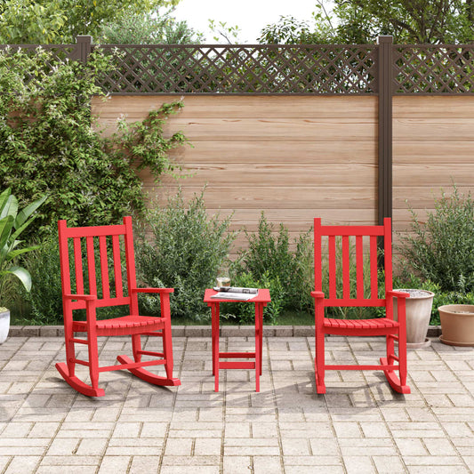 vidaXL Rocking Chairs for Children 2 pcs Red Solid Wood Poplar