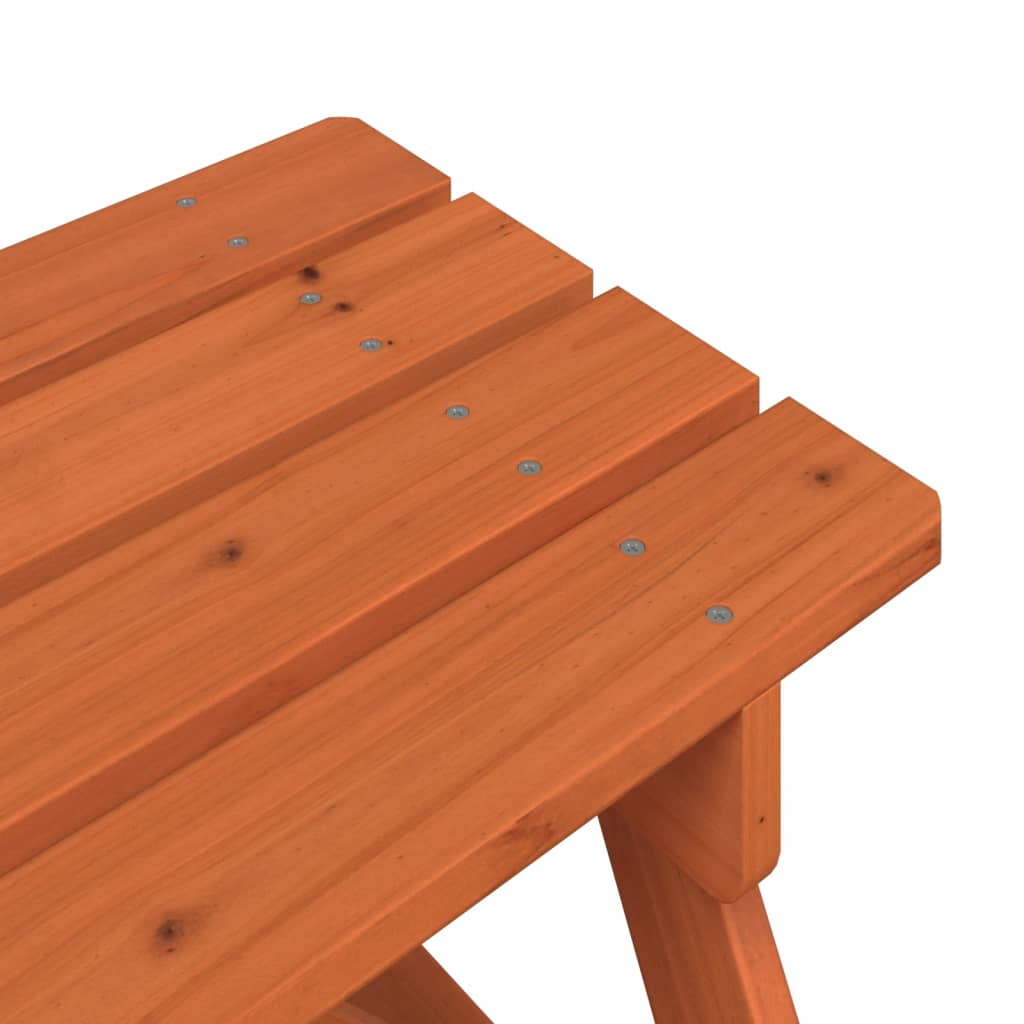 vidaXL Picnic Table for 4 Kids with Umbrella Solid Wood Fir