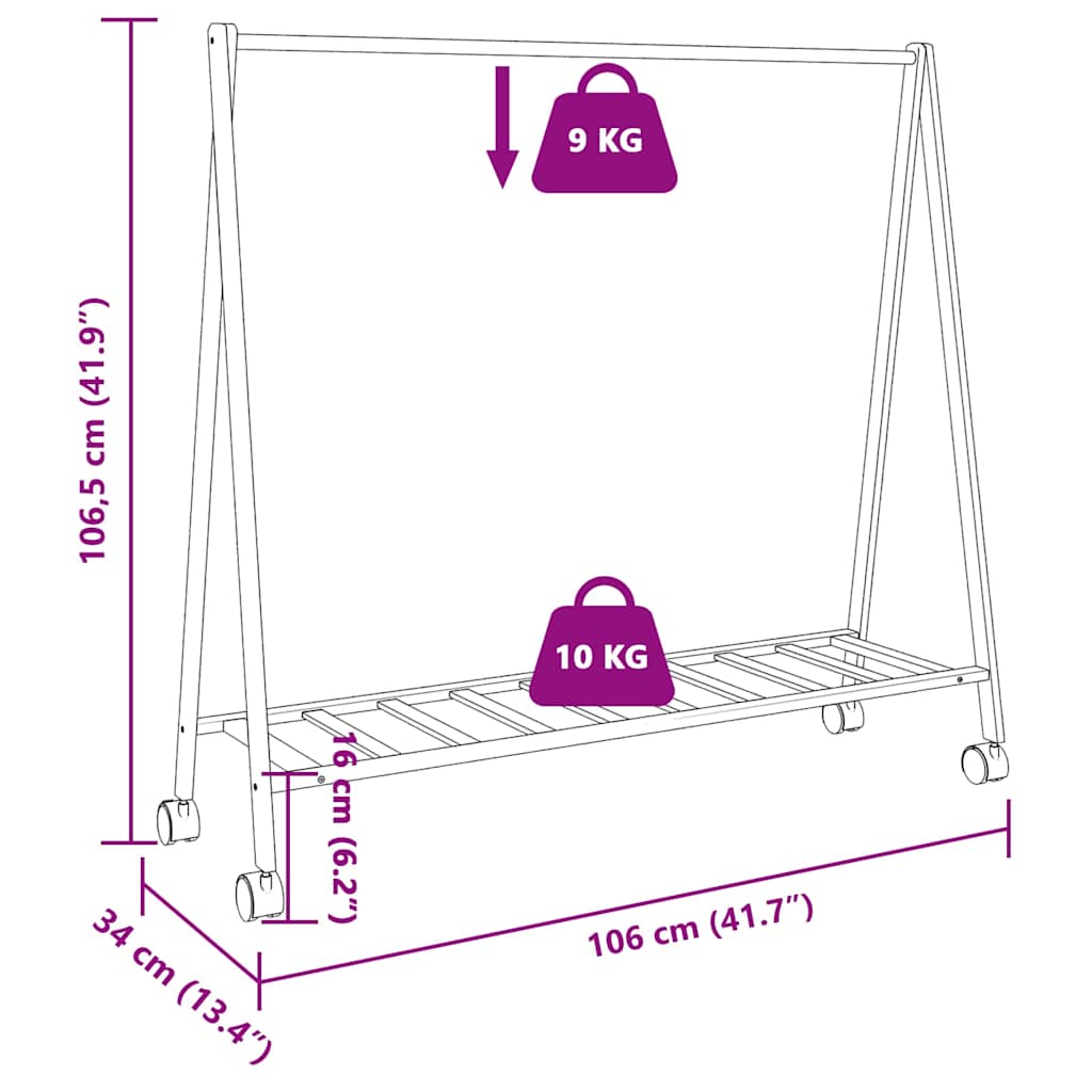 Clothes Rack | Natural Bamboo | Bamboo | Medium | Foldable