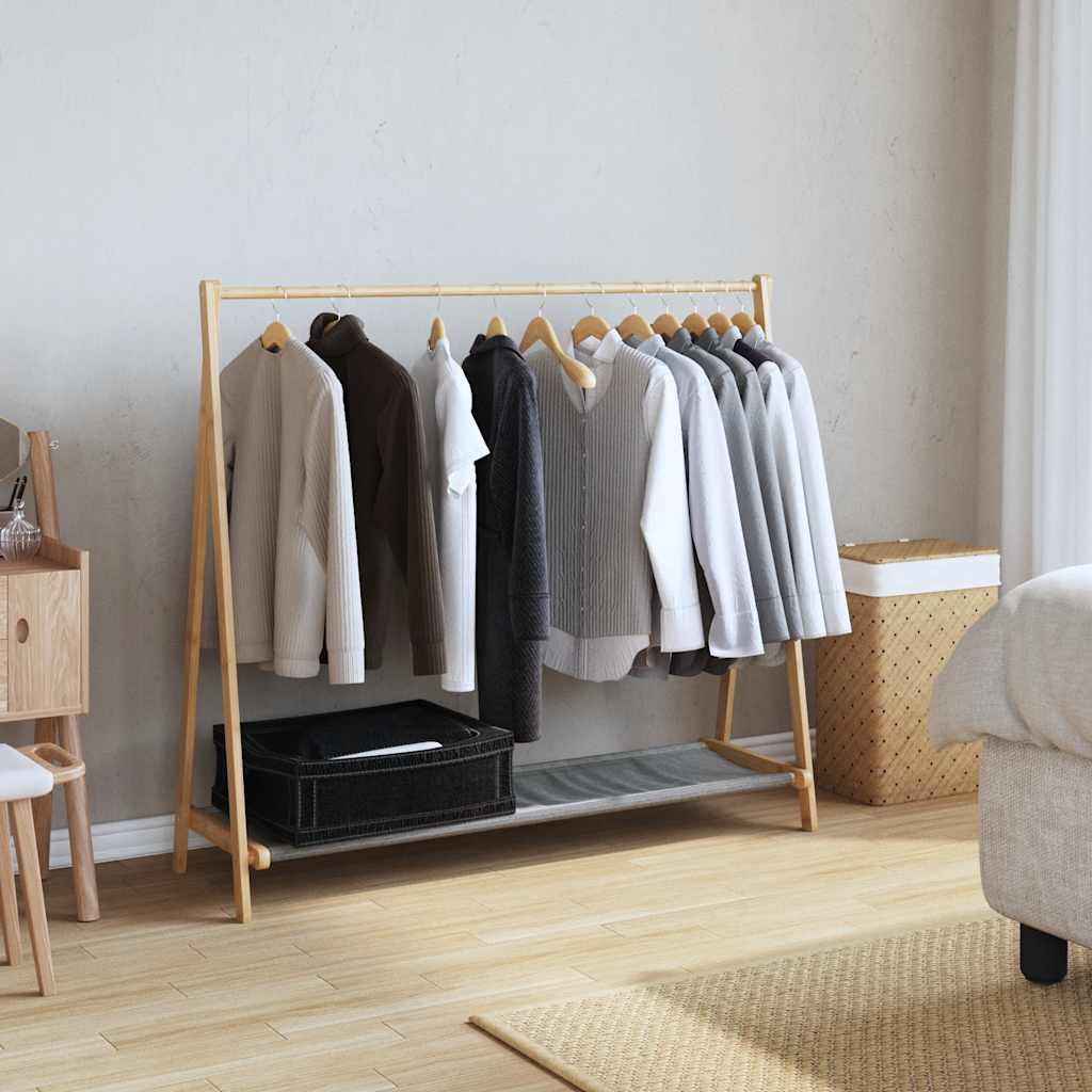Clothes Rack | Natural Bamboo | Varnished Bamboo, Fabric | Medium