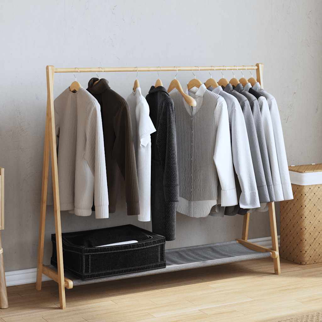 Clothes Rack | Natural Bamboo | Varnished Bamboo, Fabric | Medium