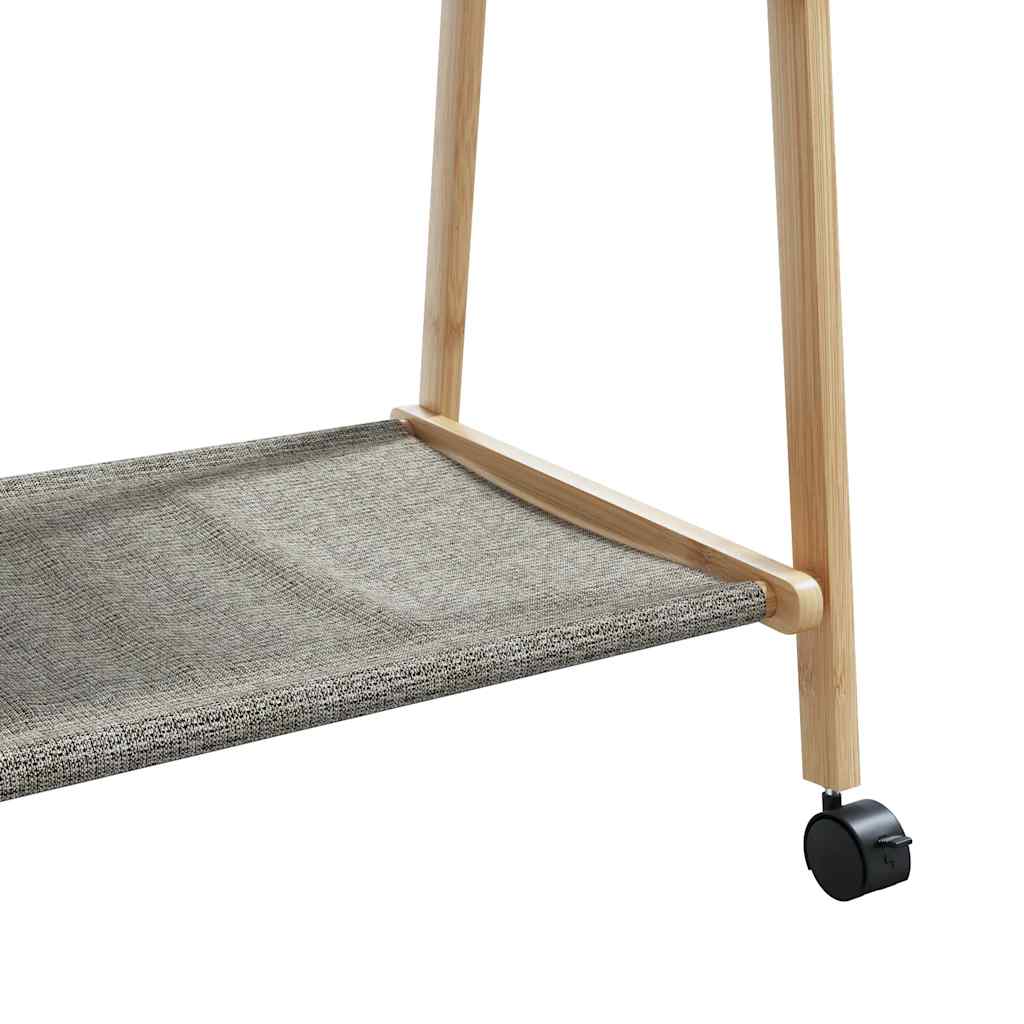 Clothes Rack with Shelves and Wheels 132x45.5x155.5 cm Bamboo