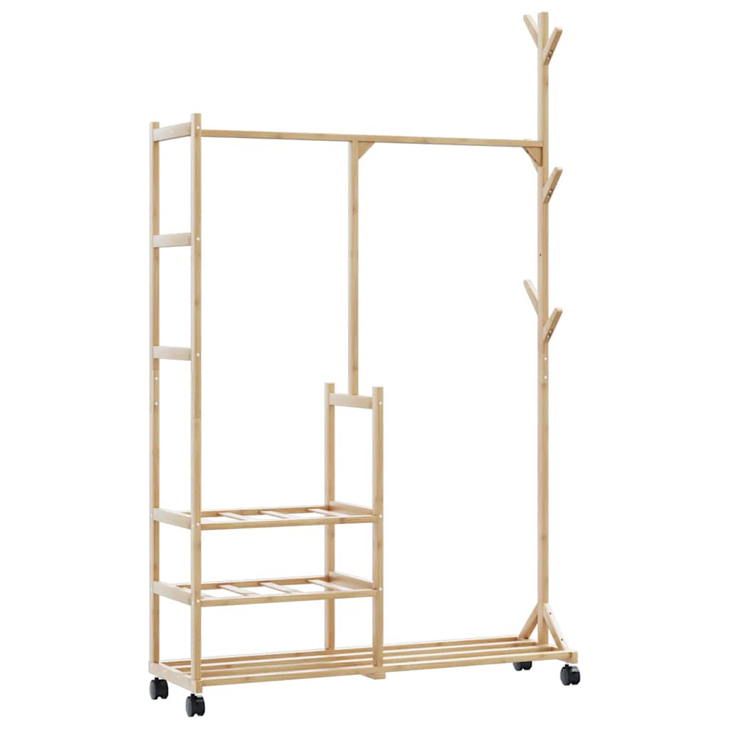 Clothes Rack | Natural Bamboo | Bamboo | 100x38x175.5 cm |  Rollable