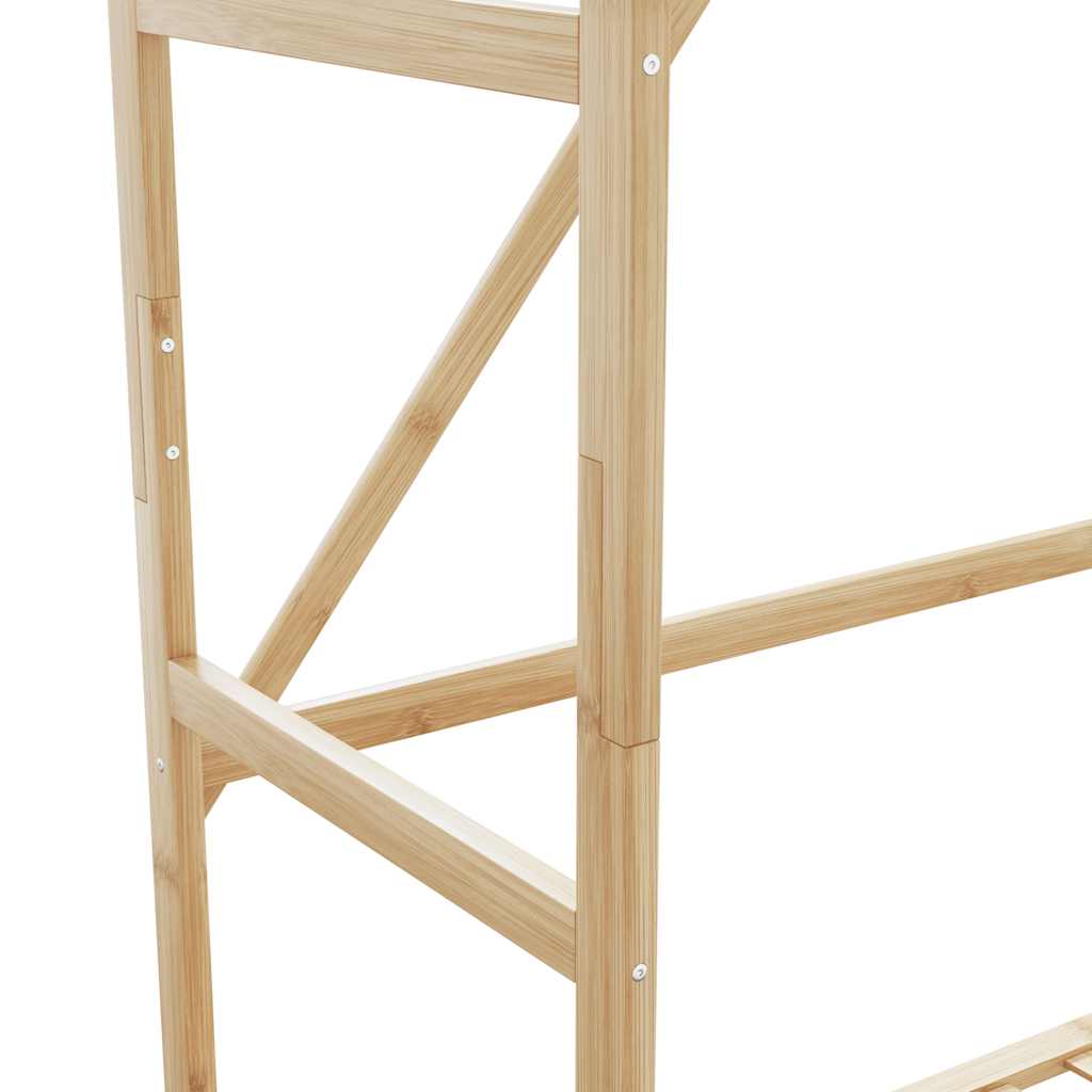 Clothes Rack with Shelves 80x40x175 cm Bamboo