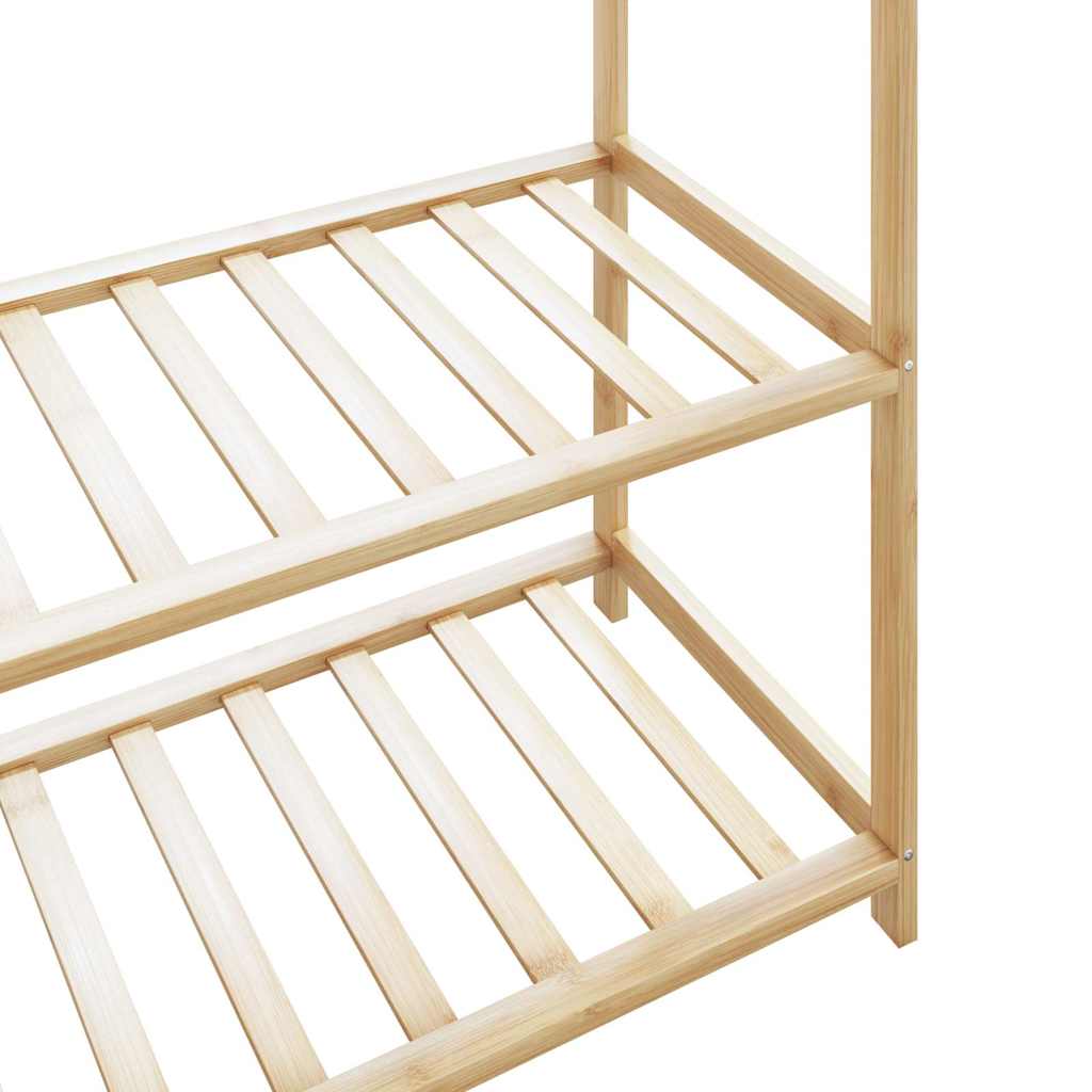 Clothes Rack with Shelves 80x40x175 cm Bamboo