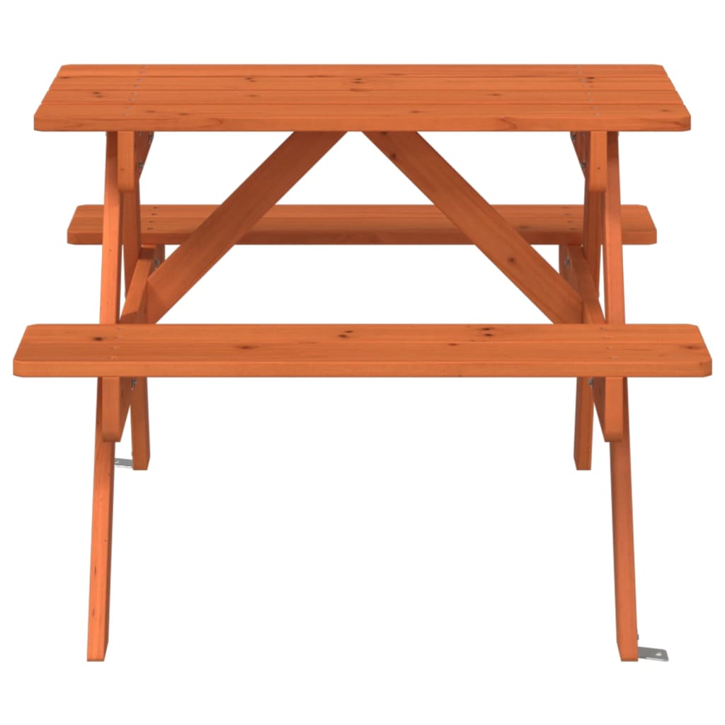 vidaXL Picnic Table for 4 Kids with Umbrella Hole Solid Wood Fir