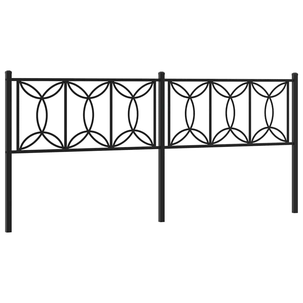 Metal Replace Headboard Black 193 cm