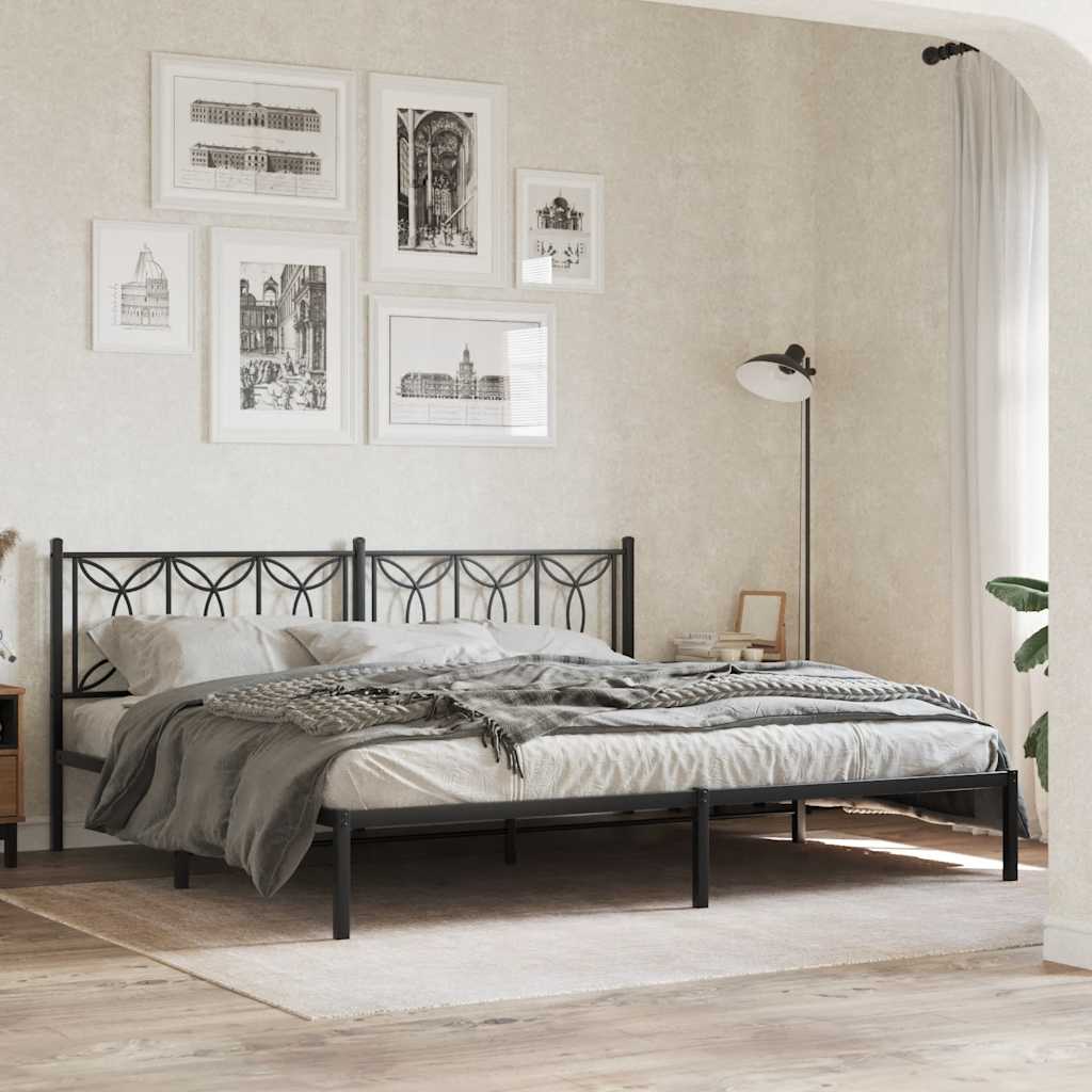 Metal Replace Headboard Black 193 cm