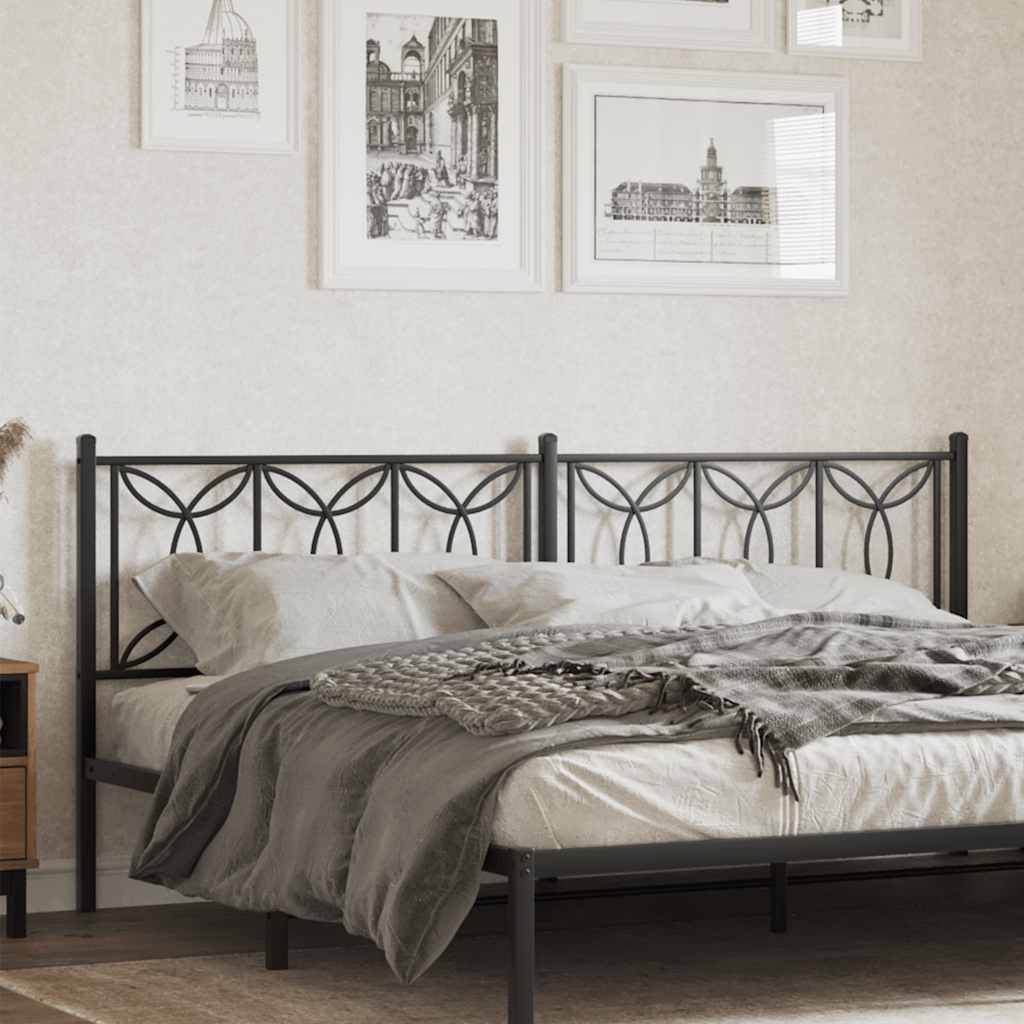 Metal Replace Headboard Black 193 cm