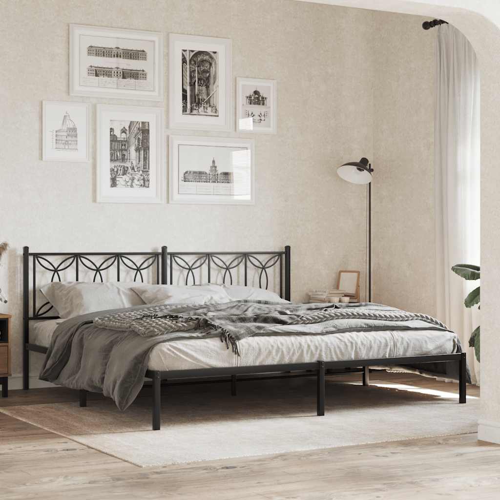 Metal Replace Headboard Black 200 cm