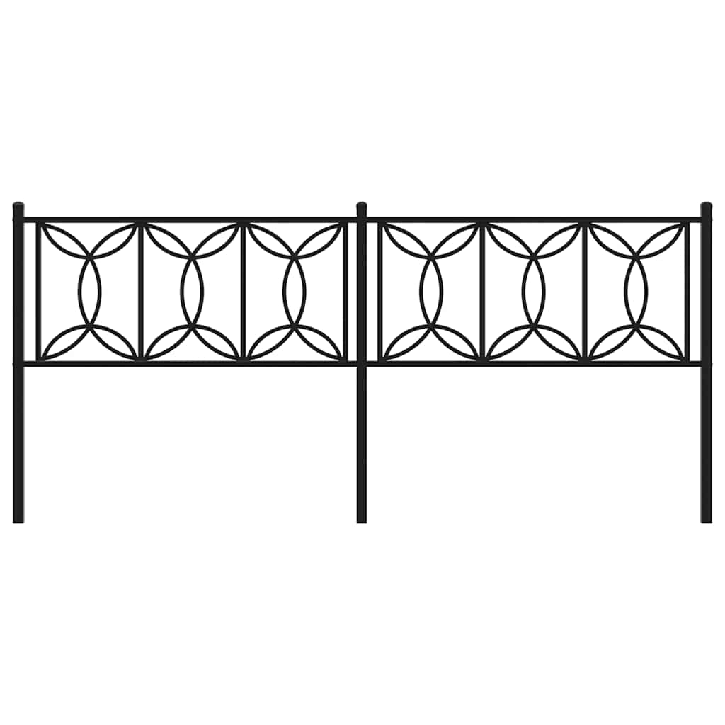 Metal Replace Headboard Black 200 cm