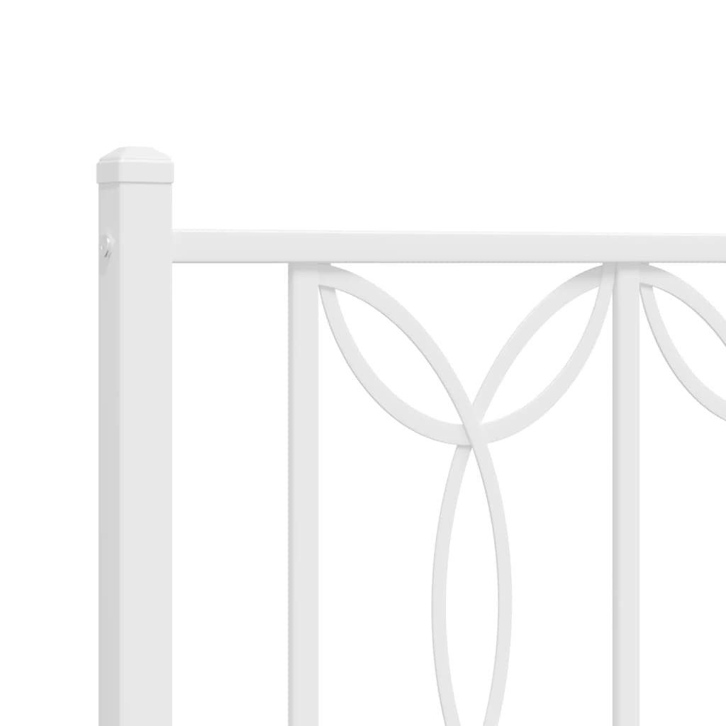 vidaXL Metal Bed Frame without Mattress with Headboard White 100x190cm