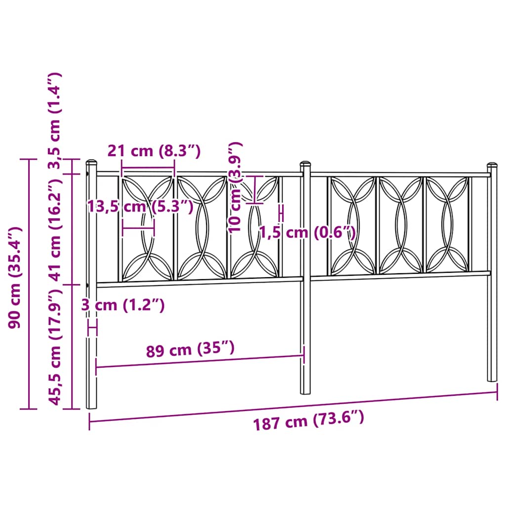 Metal Replace Headboard White 180 cm