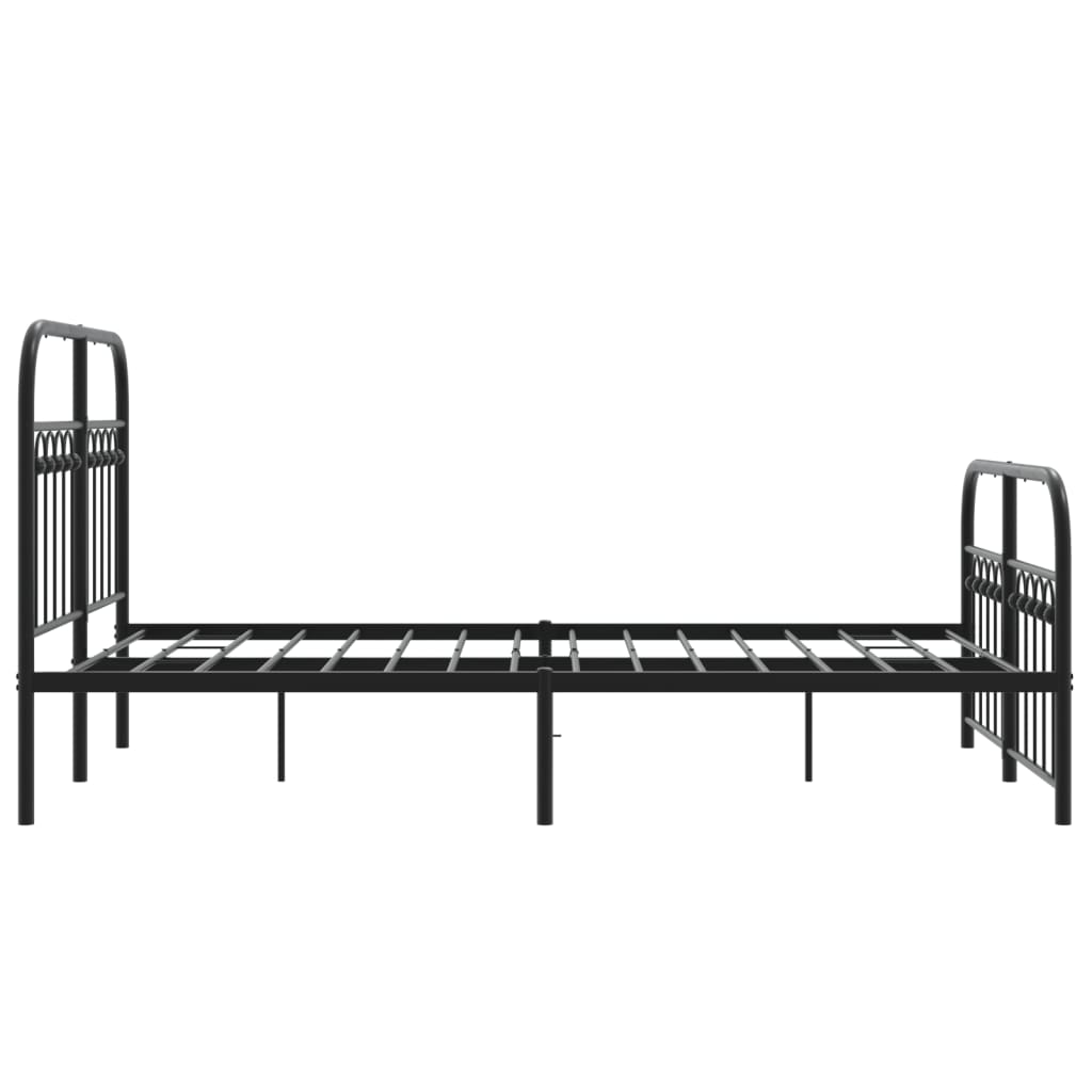 vidaXL Metal Bed Frame without Mattress with Footboard Black 120x190cm