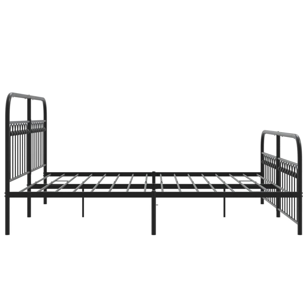 vidaXL Metal Bed Frame without Mattress with Footboard Black 183x213cm