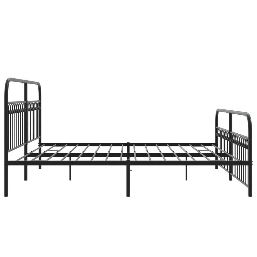 vidaXL Metal Bed Frame without Mattress with Footboard Black 193x203cm