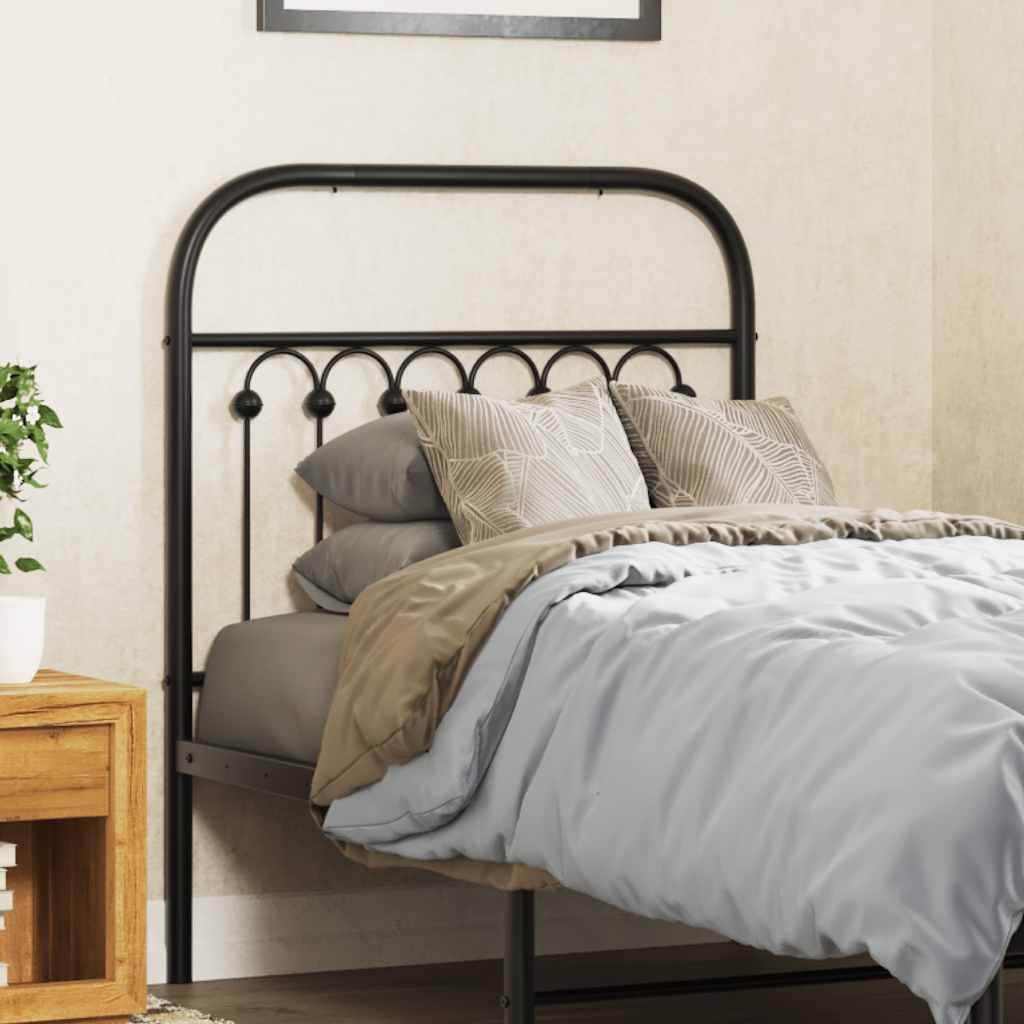 Metal Replace Headboard Black 80 cm