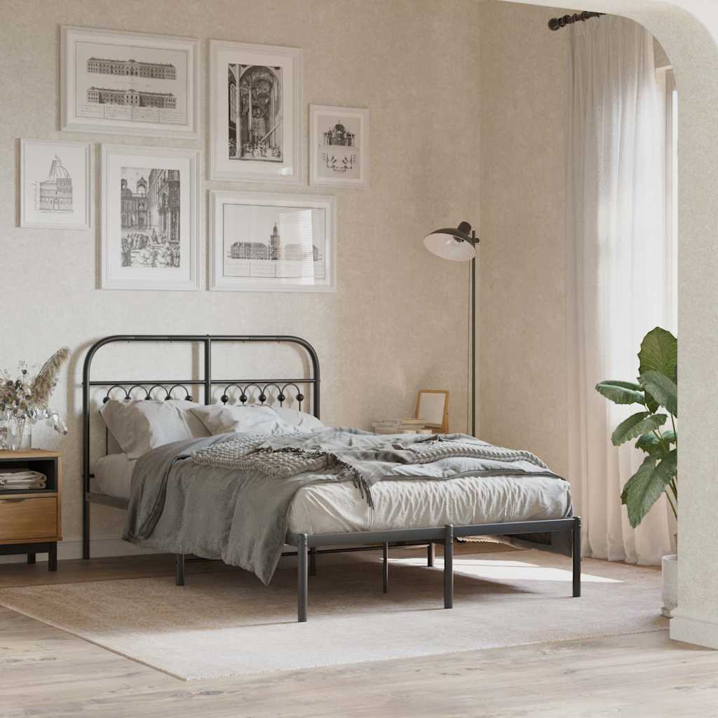 Metal Replace Headboard Black 120 cm