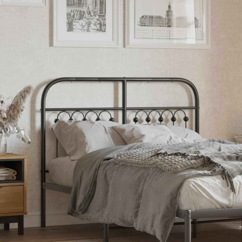 Metal Replace Headboard Black 120 cm