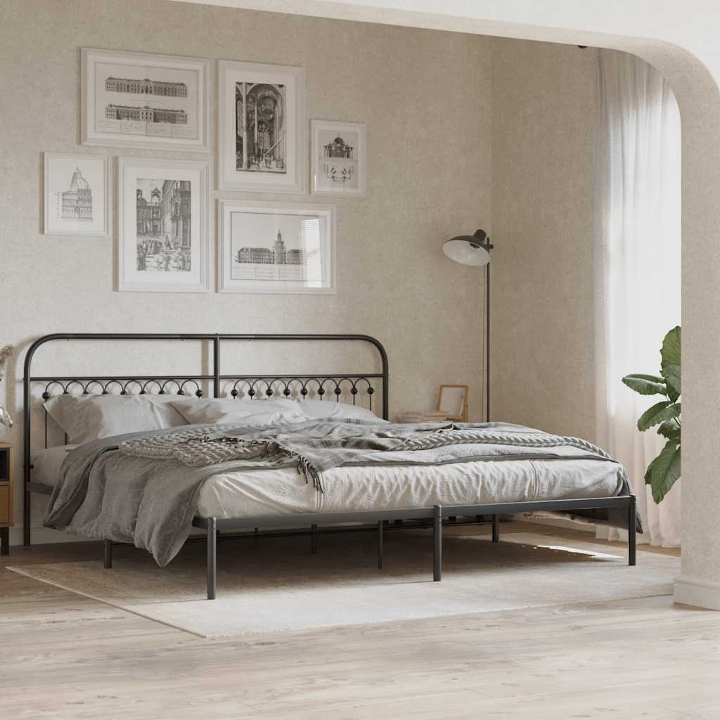 Metal Replace Headboard Black 193 cm