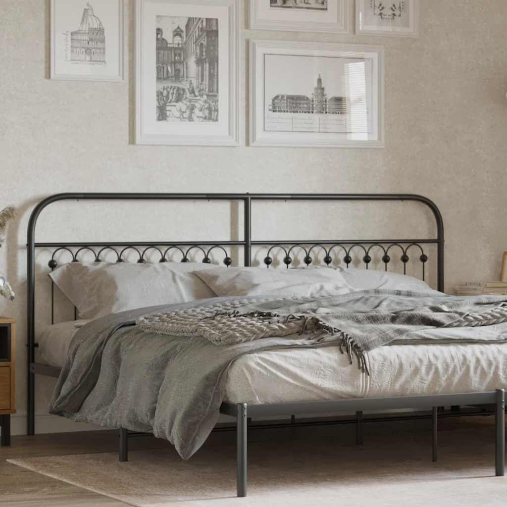 Metal Replace Headboard Black 200 cm
