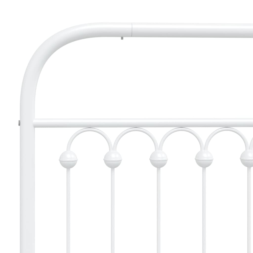 Metal Bed Frame without Mattress with Headboard White 100x200cm