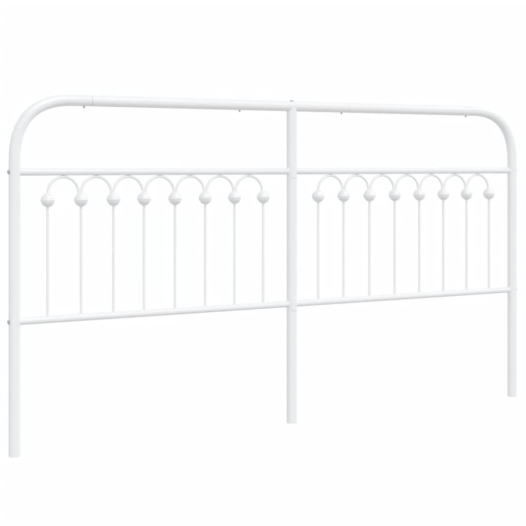 vidaXL Metal Headboard White 180 cm