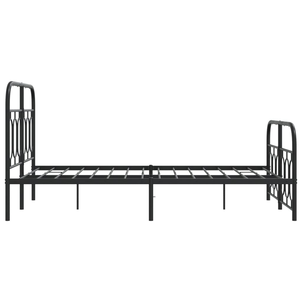 vidaXL Metal Bed Frame without Mattress with Footboard Black 120x200cm