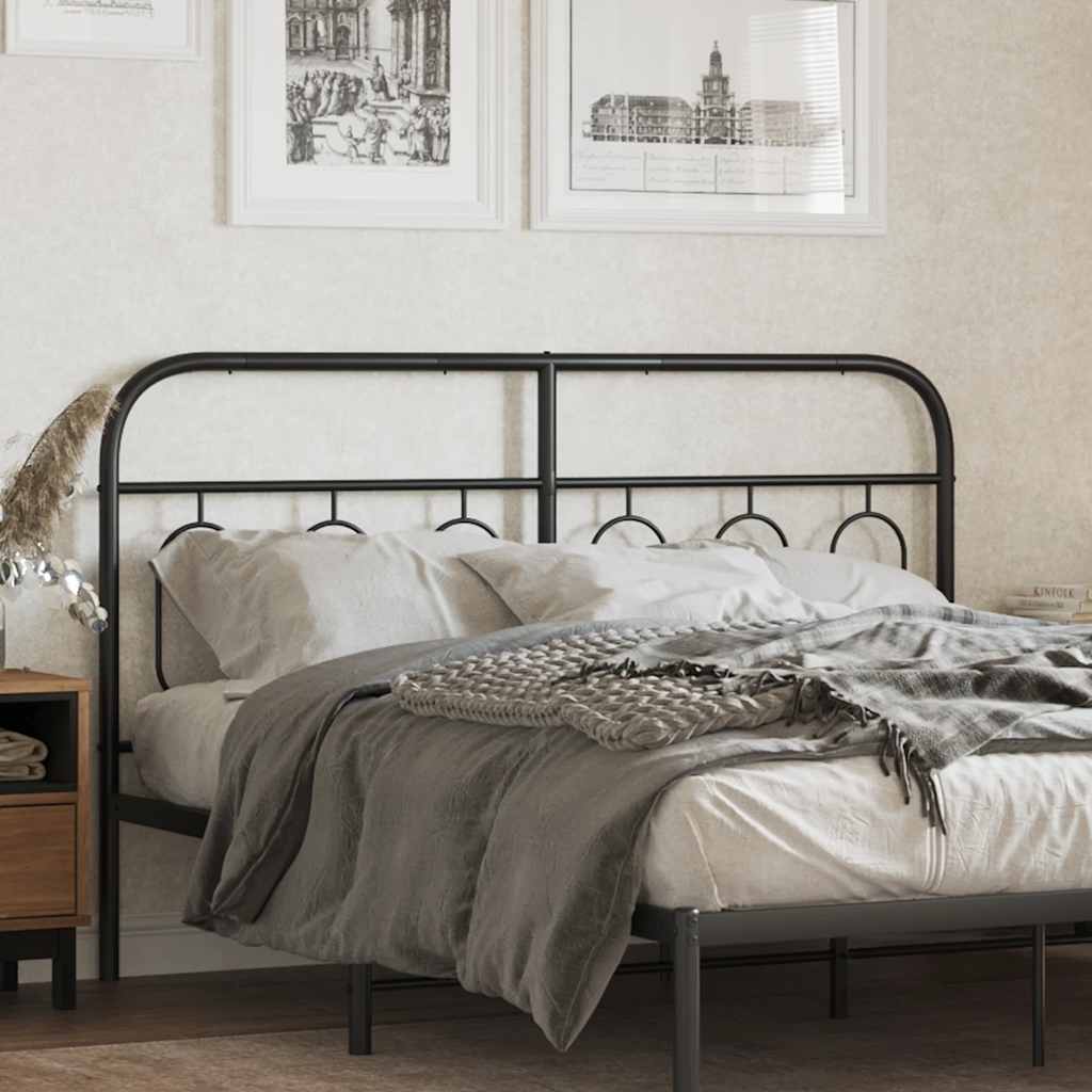 Metal Replace Headboard Black 137 cm