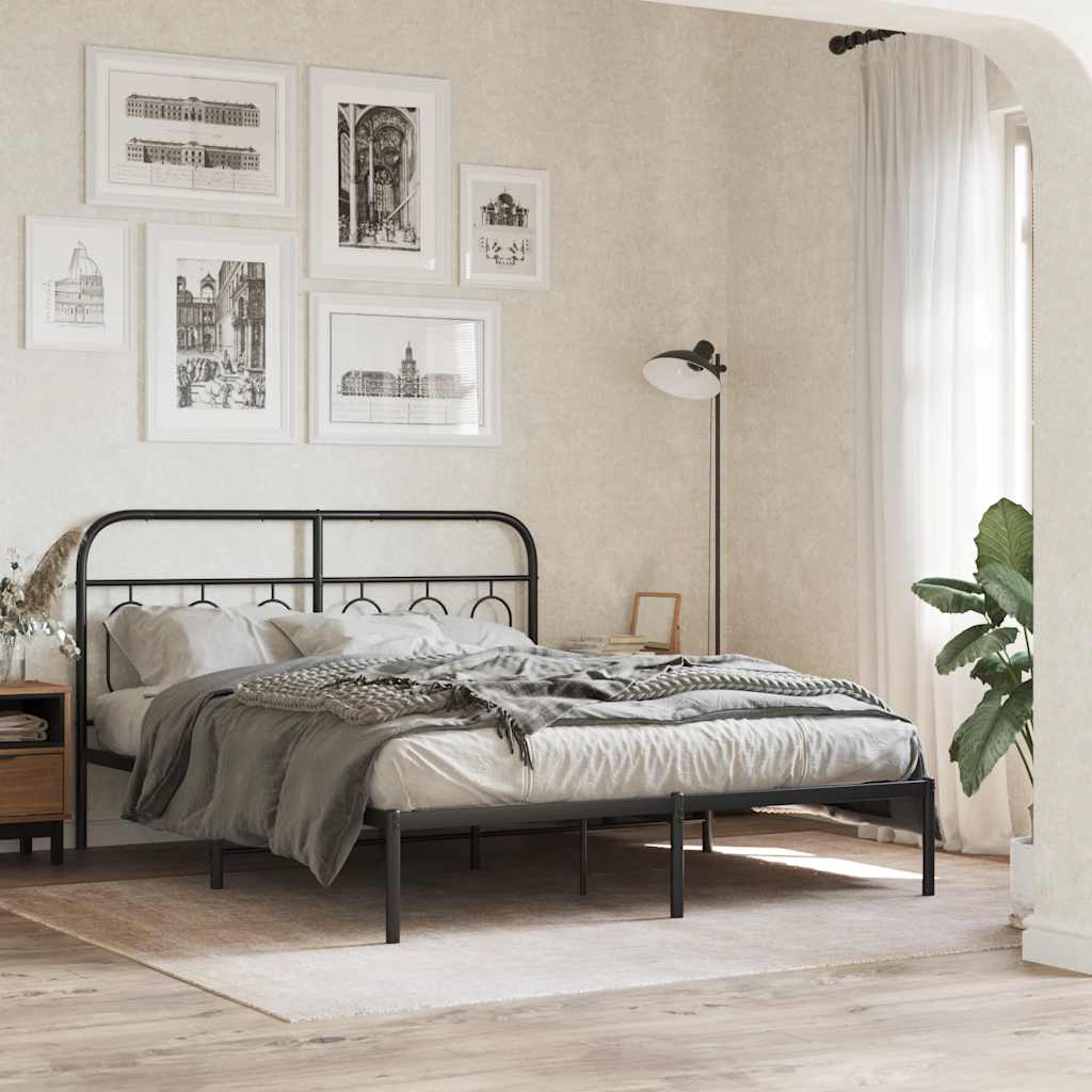 Metal Replace Headboard Black 137 cm
