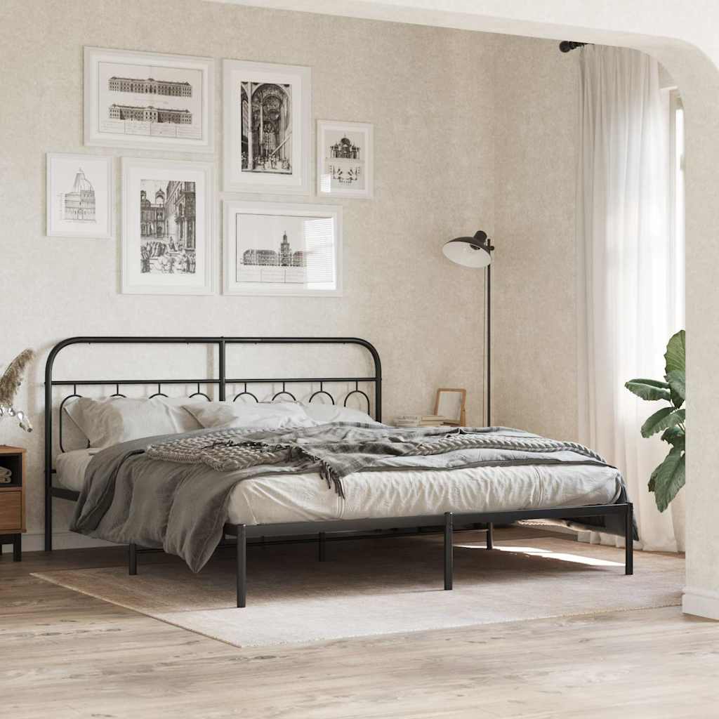 Metal Replace Headboard Black 160 cm