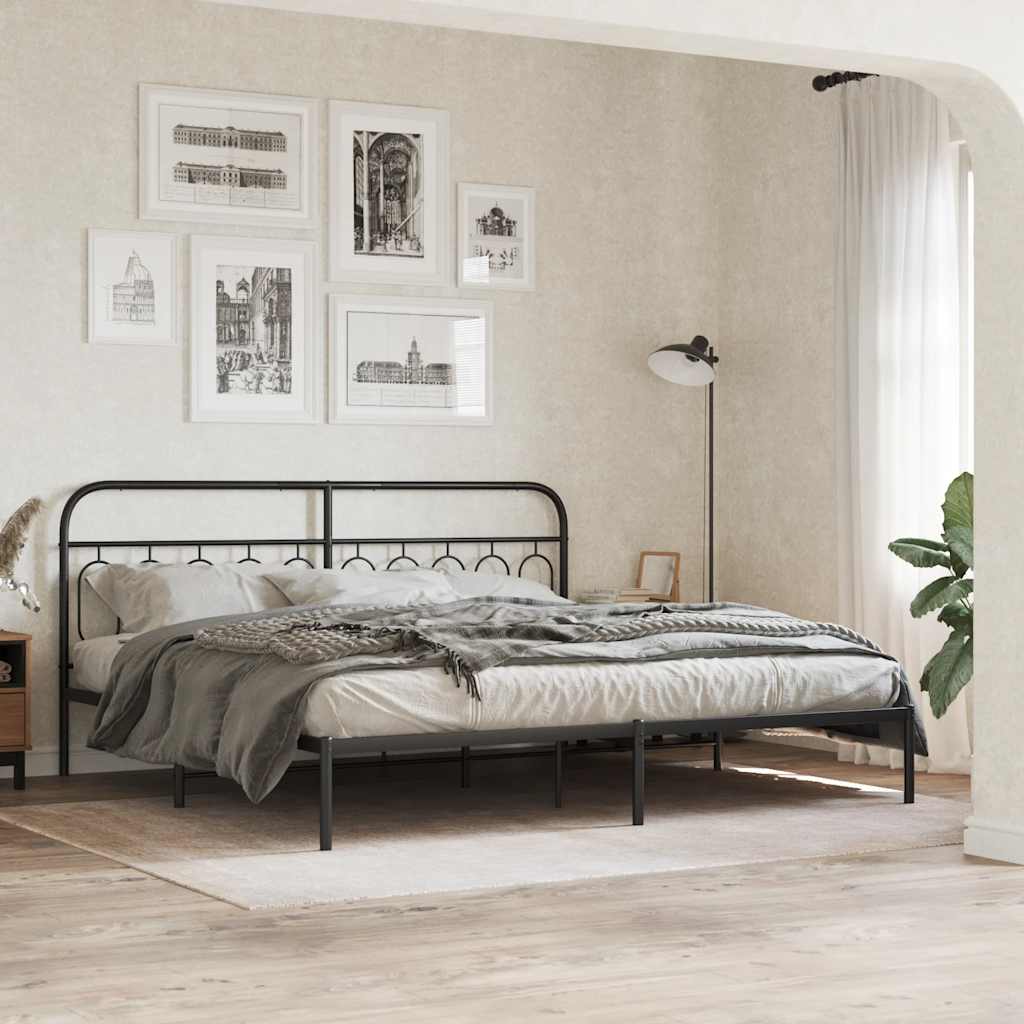 Metal Replace Headboard Black 200 cm