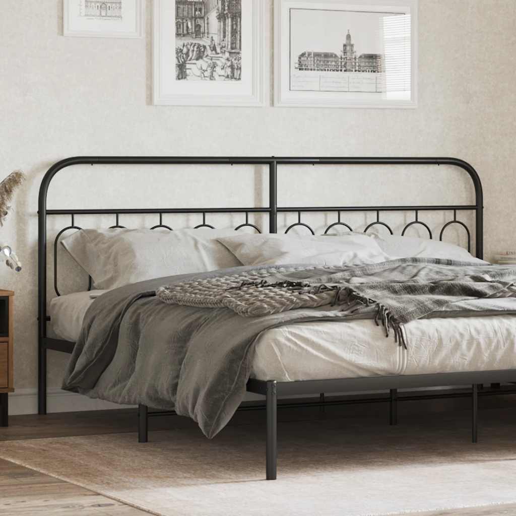 Metal Replace Headboard Black 200 cm