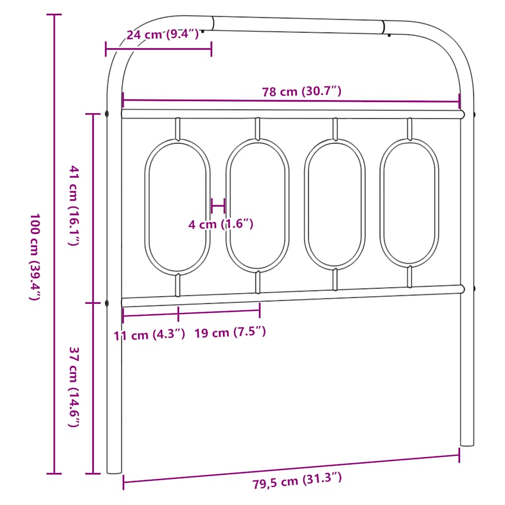Metal Replace Headboard White 80 cm