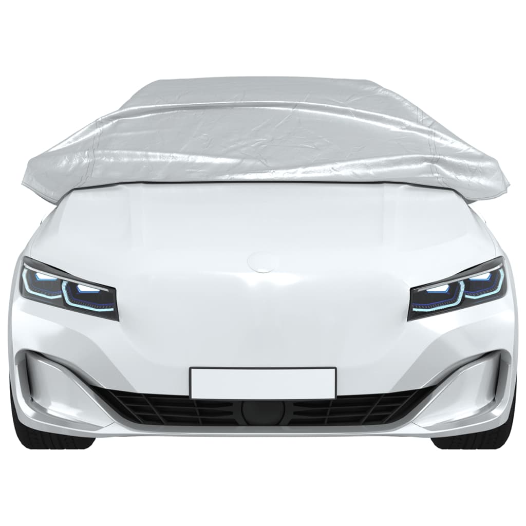 Half Car Cover with Hooks Silver L