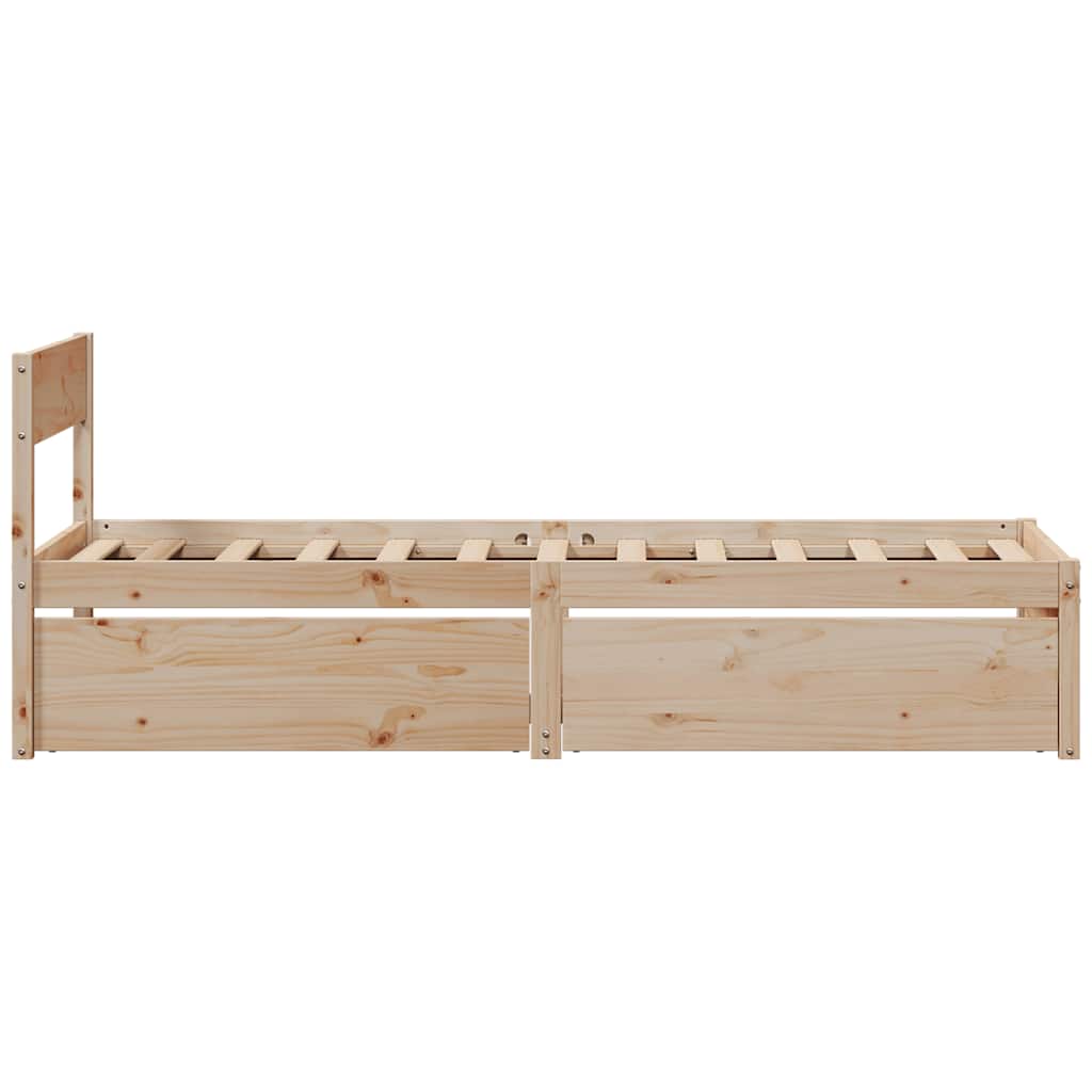 Bed Frame without Mattress 90x200 cm Solid Wood Pine