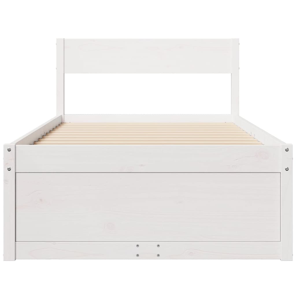 vidaXL Bed Frame without Mattress White 90x200 cm Solid Wood Pine