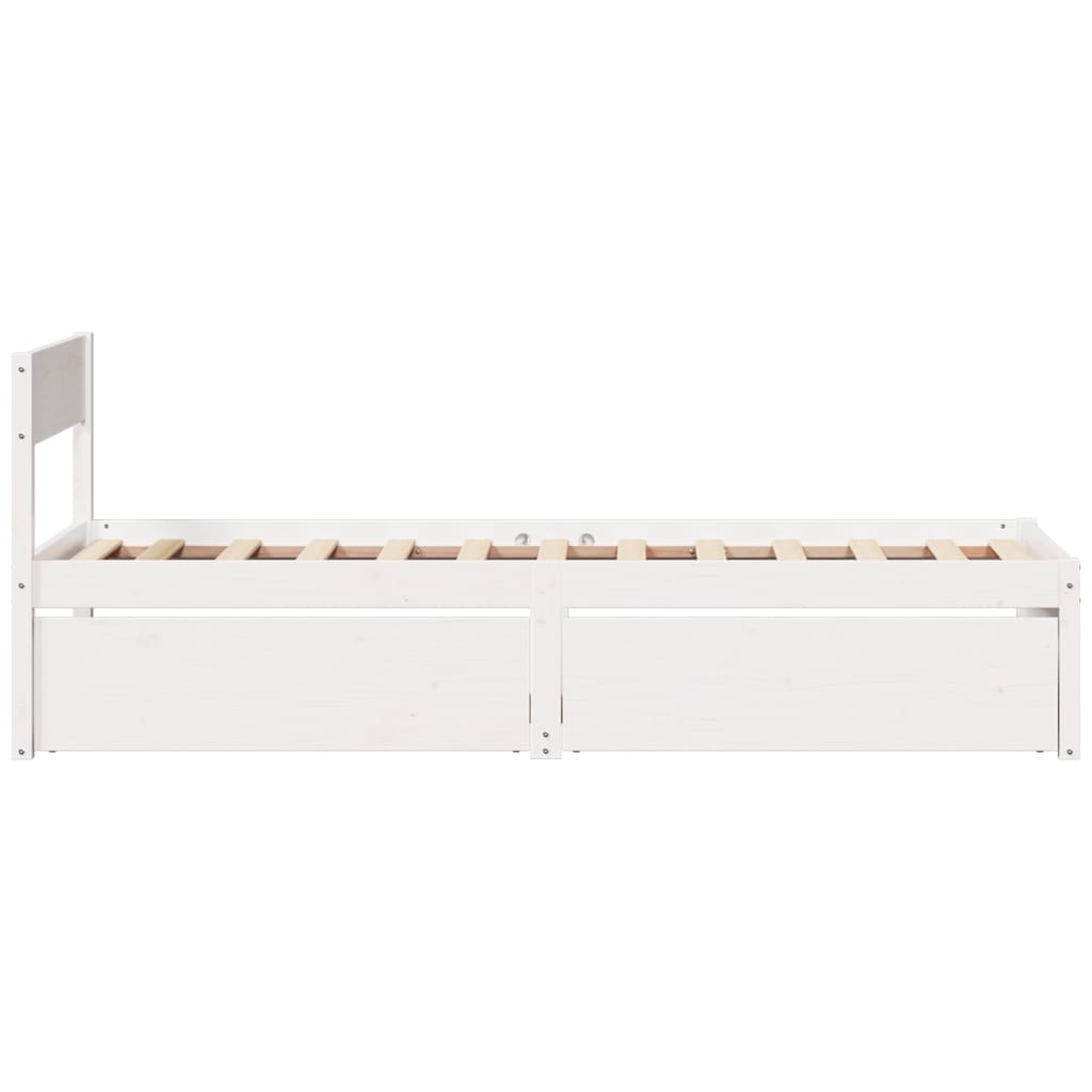 vidaXL Bed Frame without Mattress White 90x200 cm Solid Wood Pine