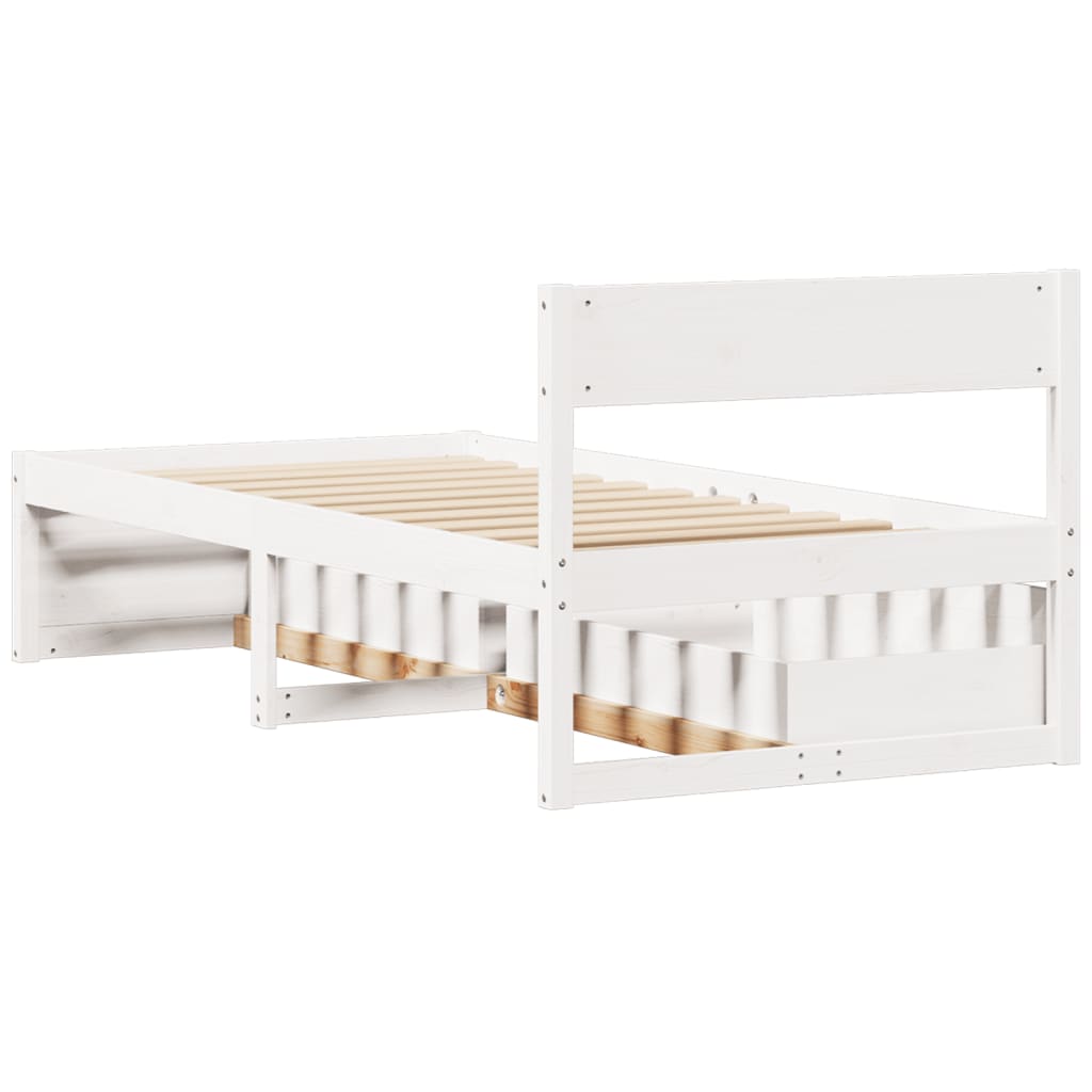 vidaXL Bed Frame without Mattress White 90x200 cm Solid Wood Pine