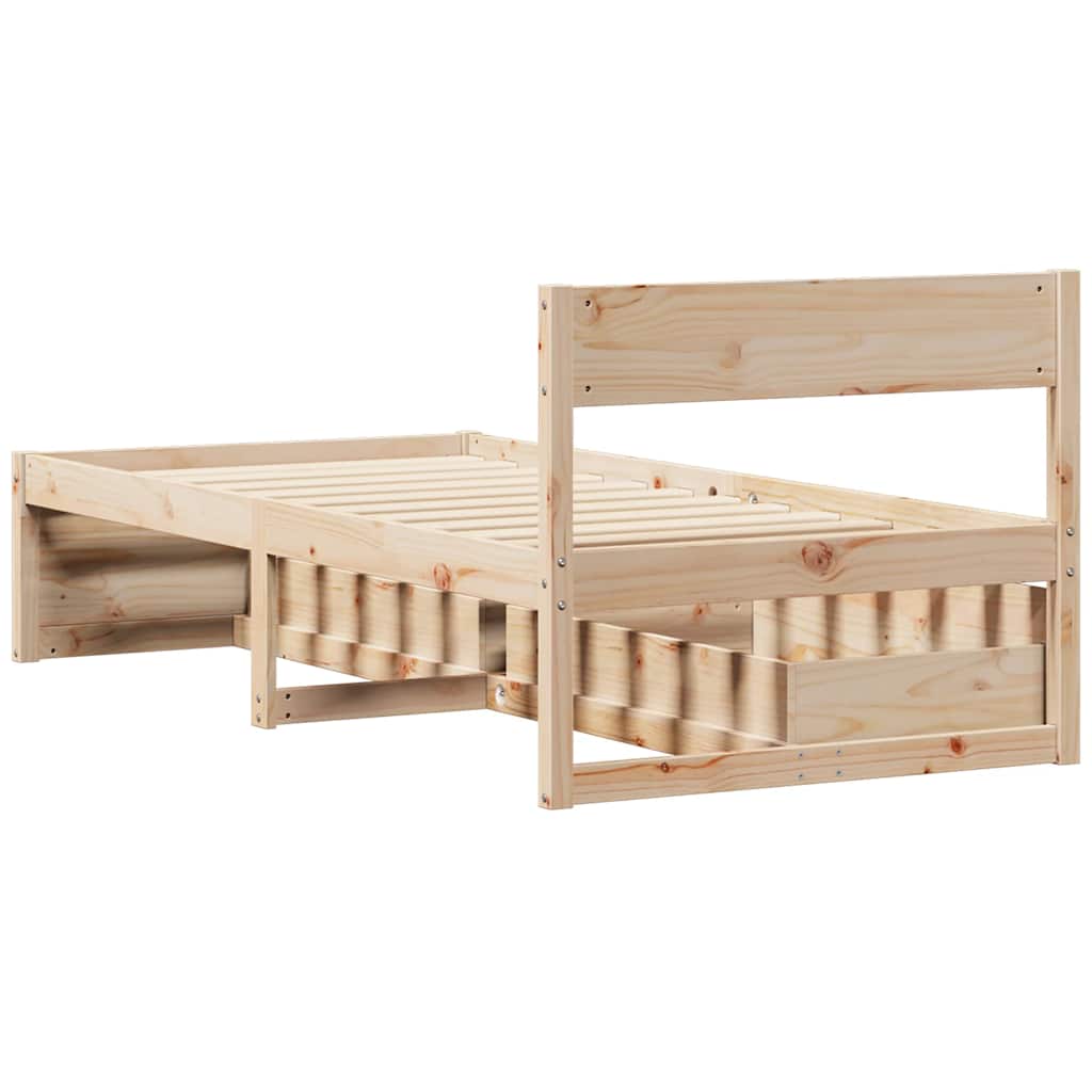 Bed Frame without Mattress 90x190 cm Single Solid Wood Pine