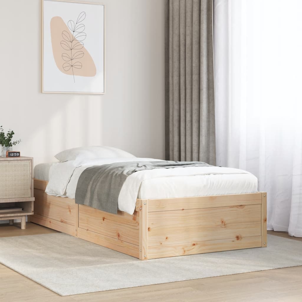 vidaXL Bed Frame without Mattress 100x200 cm Solid Wood Pine