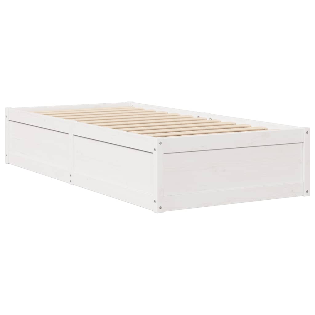 vidaXL Bed Frame without Mattress White 90x200 cm Solid Wood Pine