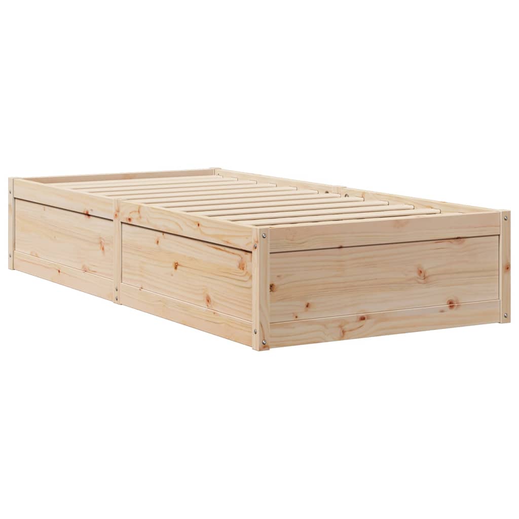 vidaXL Bed Frame without Mattress 75x190 cm Small Single Solid Wood Pine