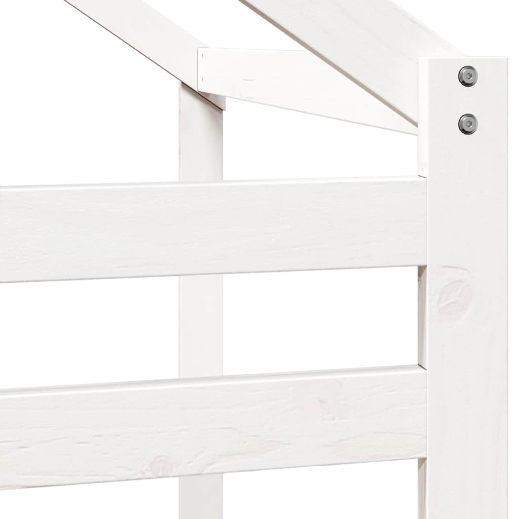 Kids' Bed Roof White 188x82x113 cm Solid Wood Pine