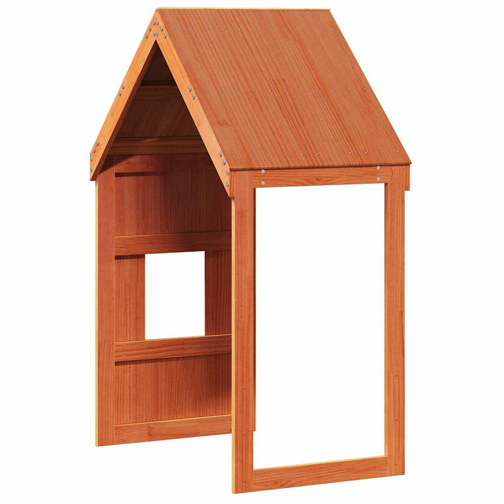 Kids' Bed Roof Wax Brown 60x99x139.5 cm Solid Wood Pine