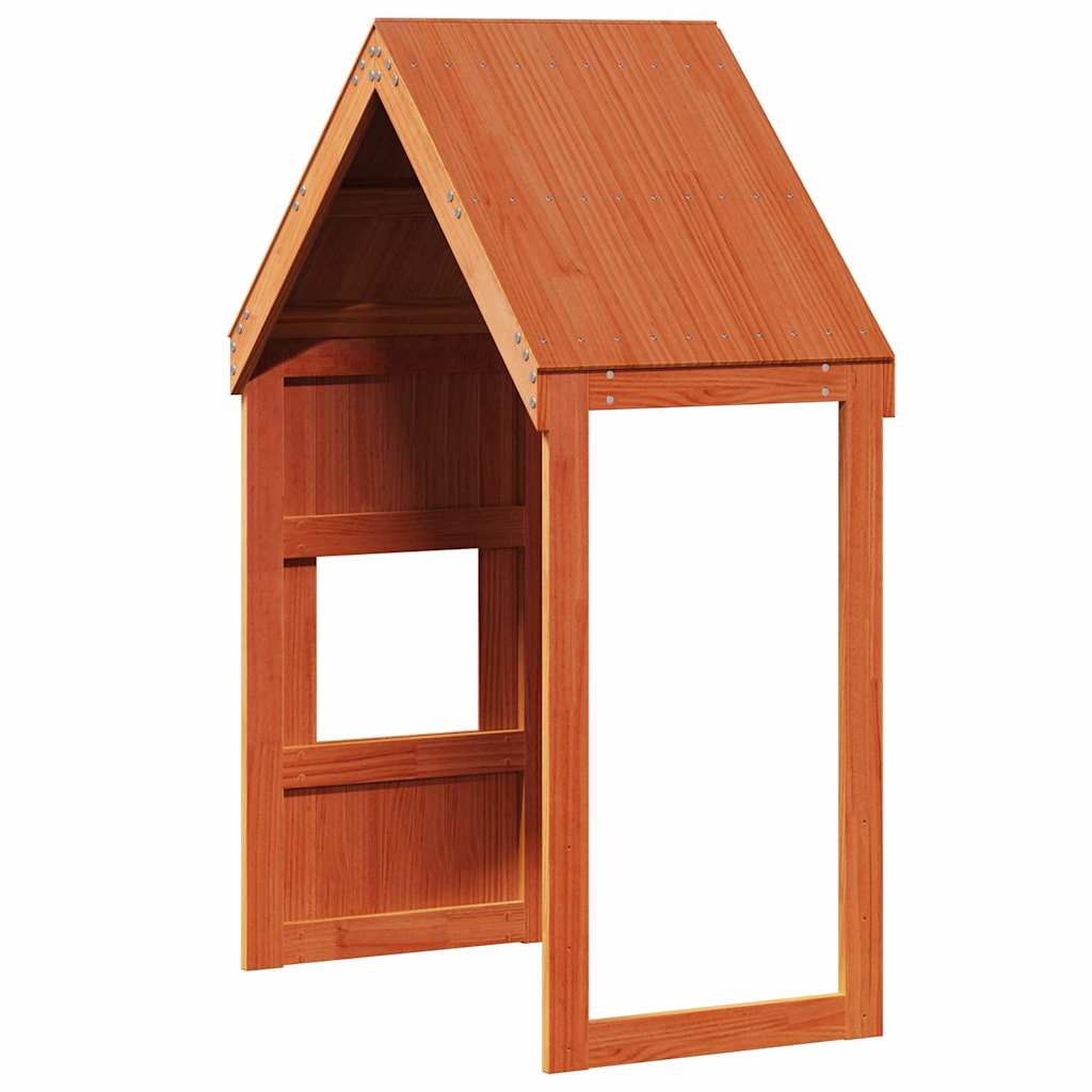 Kids' Bed Roof Wax Brown 55x84x132 cm Solid Wood Pine