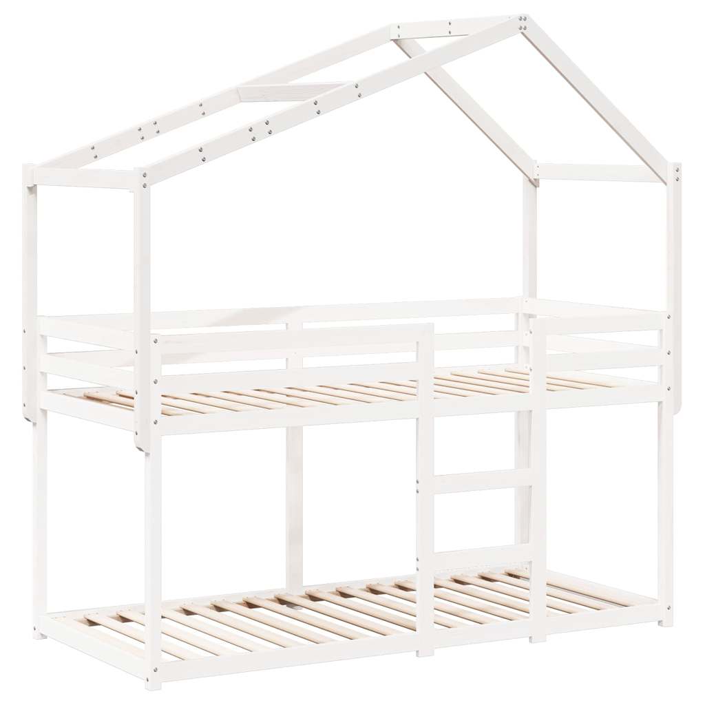 Kids' Bed Roof White 203x95.5x142 cm Solid Wood Pine
