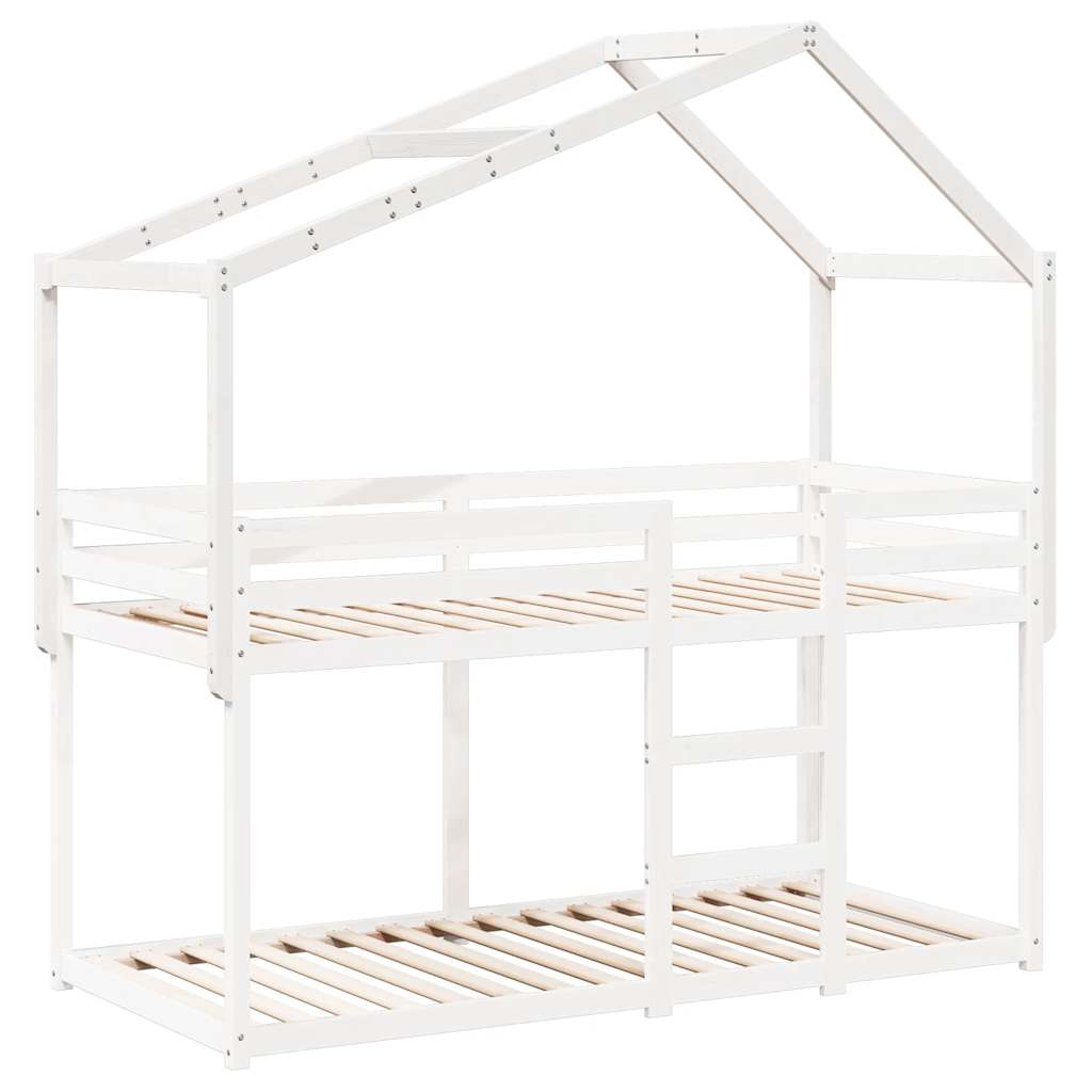 Kids' Bed Roof White 203x80.5x142 cm Solid Wood Pine