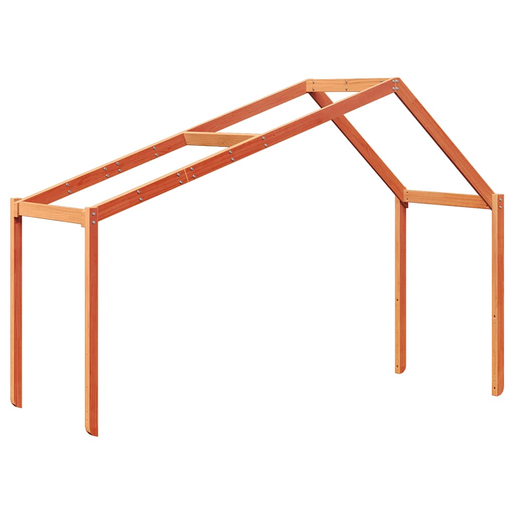 Kids' Bed Roof Wax Brown 203x80.5x142 cm Solid Wood Pine