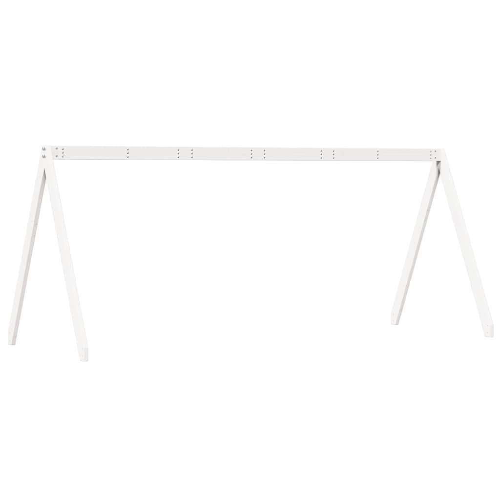 Kids' Bed Roof White 199x95.5x88 cm Solid Wood Pine